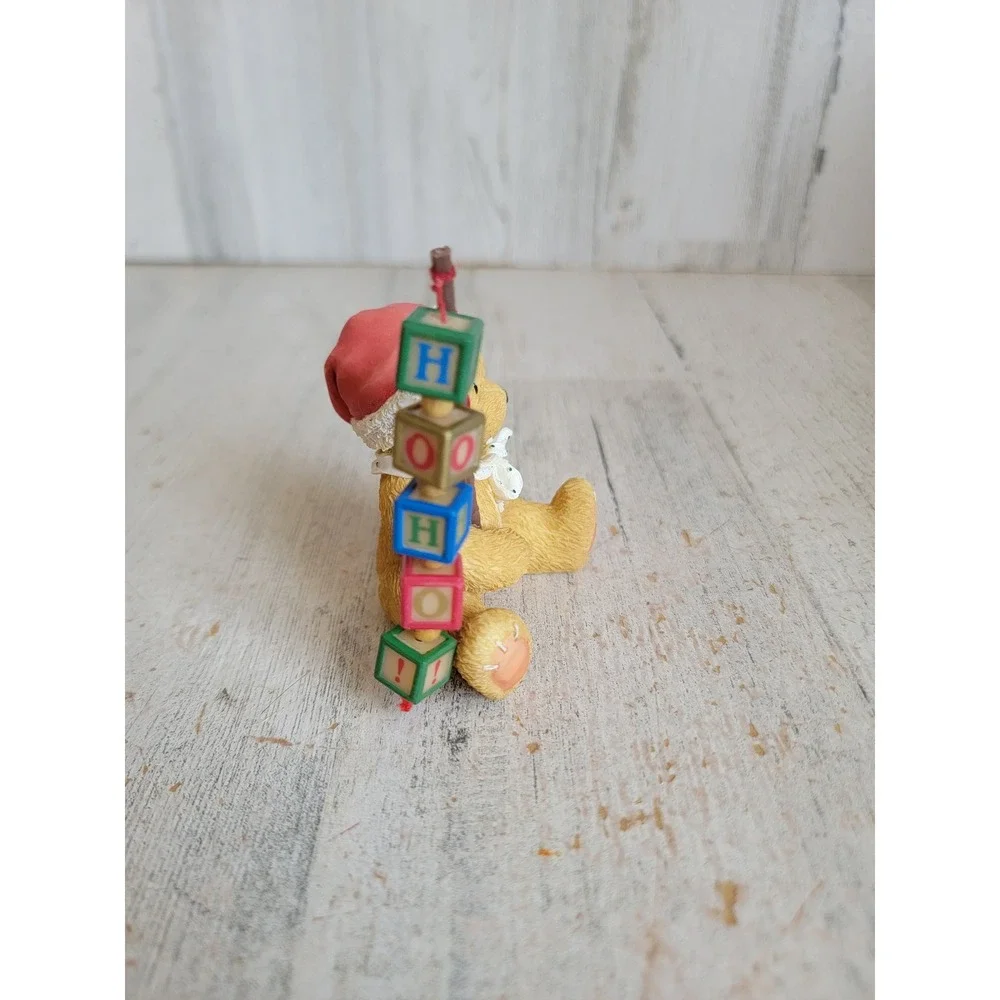 Enesco catchin' holiday spirit teddy bear Xmas vintage figure home decor